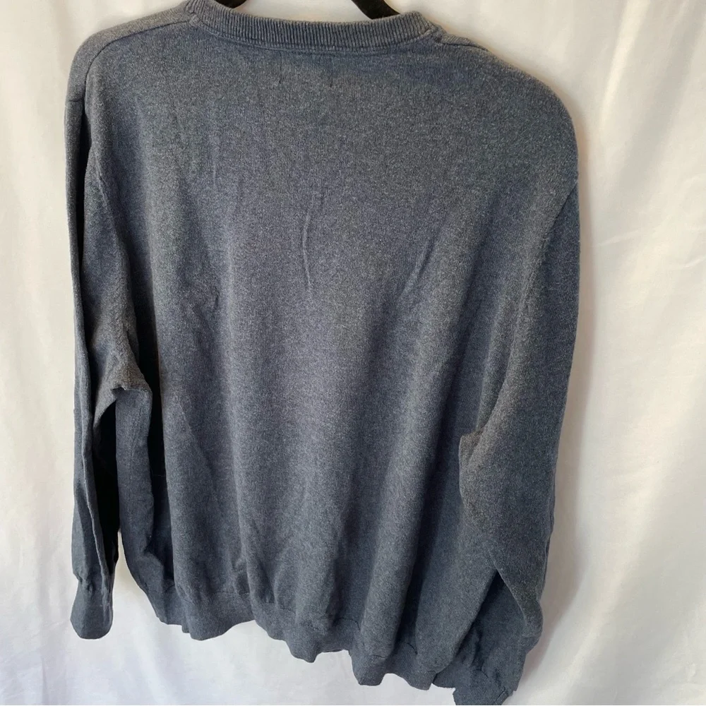 L.L. Bean Sweater XL Pullover Knit Cotton Cashmere Long Sleeve V Neck‎ Layering